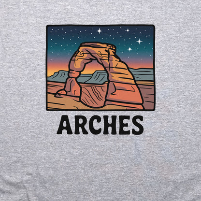 Arches at Night Crewneck Sweatshirt Adventure and Outdoors Themed Sweatshirt