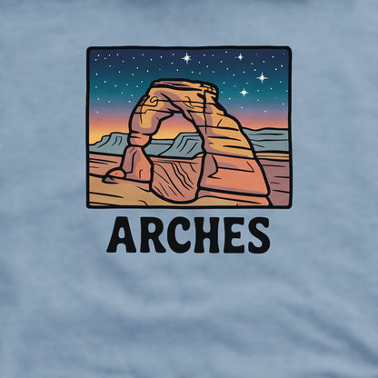 Arches at Night Crewneck Sweatshirt Adventure and Outdoors Themed Sweatshirt
