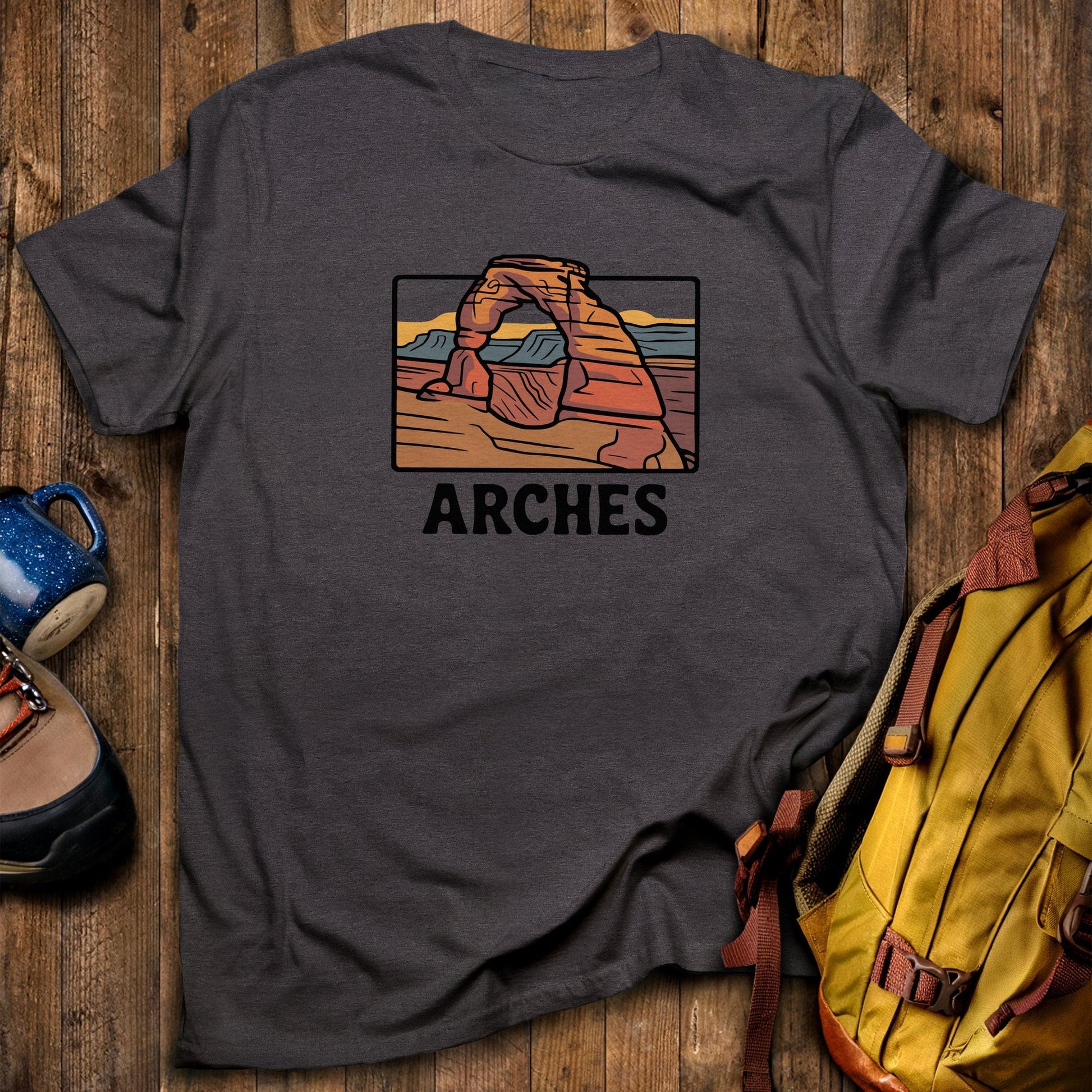 Arches National Park T-Shirt Dark Heather Adventure and Outdoors Themed T-Shirt