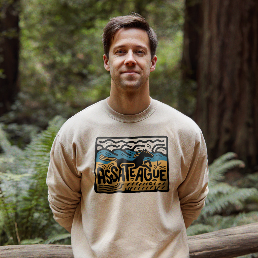 Assateague Island Crewneck Sweatshirt Adventure and Outdoors Themed Sweatshirt