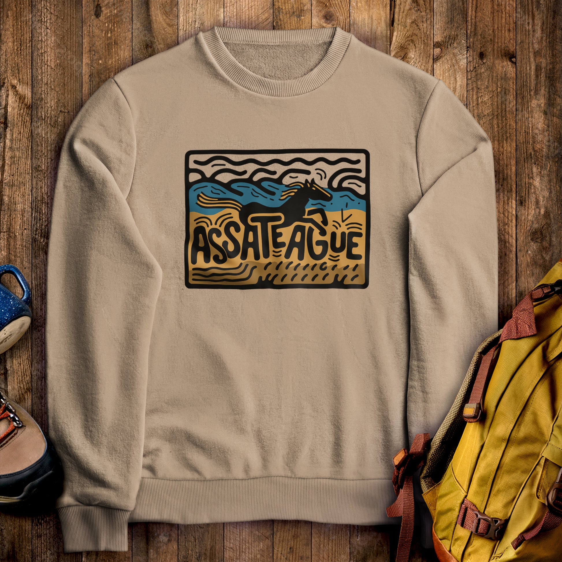Assateague Island Crewneck Sweatshirt Sand Adventure and Outdoors Themed Sweatshirt