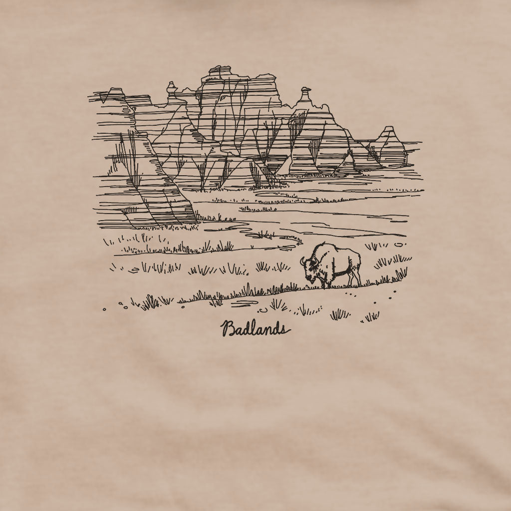 Badlands Line Drawing Hoodie