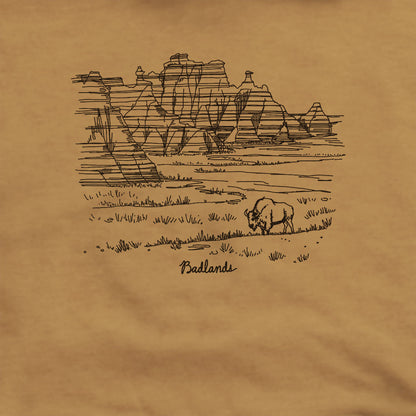 Badlands Line Drawing Hoodie