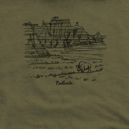 Badlands Line Drawing Hoodie