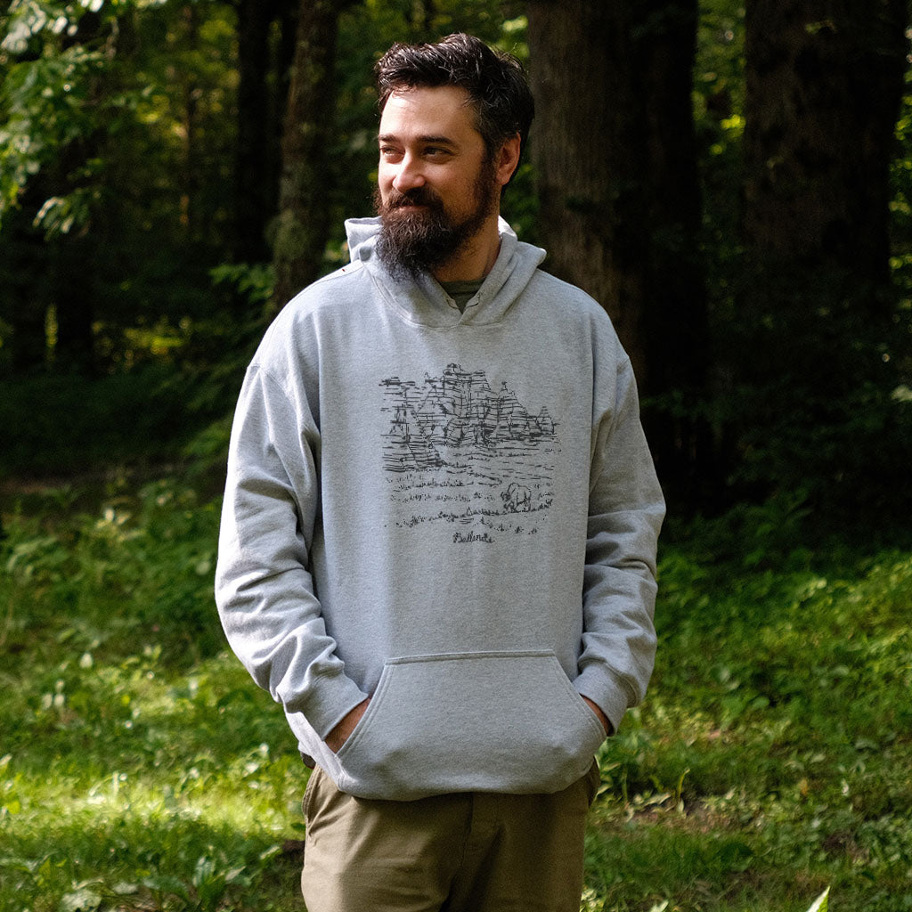 Badlands Line Drawing Hoodie