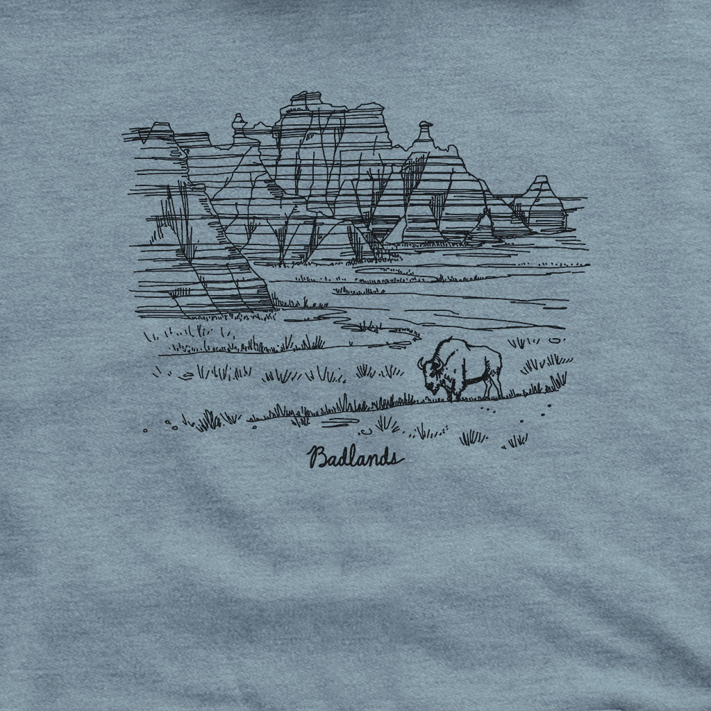 Badlands Line Drawing Hoodie