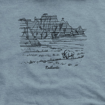 Badlands Line Drawing Hoodie