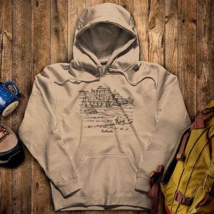 Badlands Line Drawing Hoodie