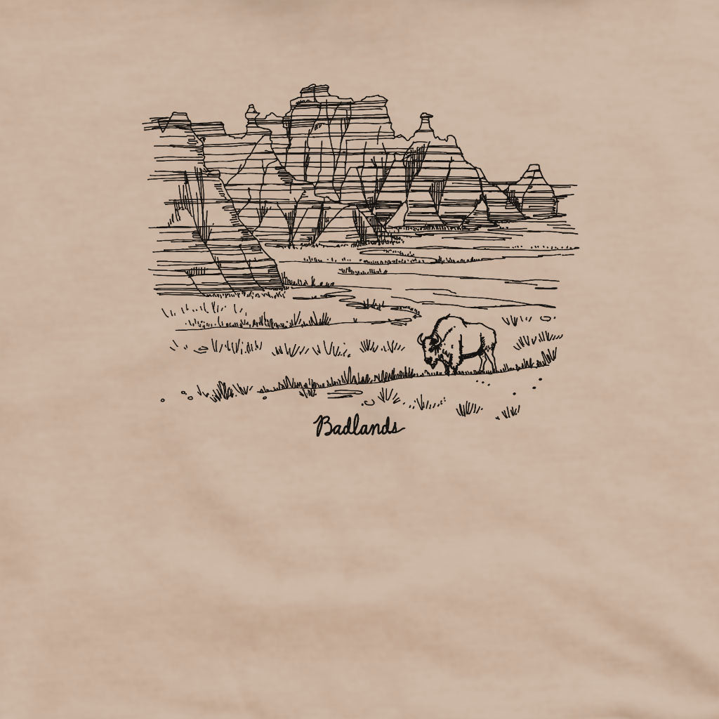 Badlands Line Drawing Crewneck Sweatshirt