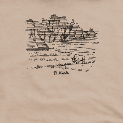 Badlands Line Drawing Crewneck Sweatshirt