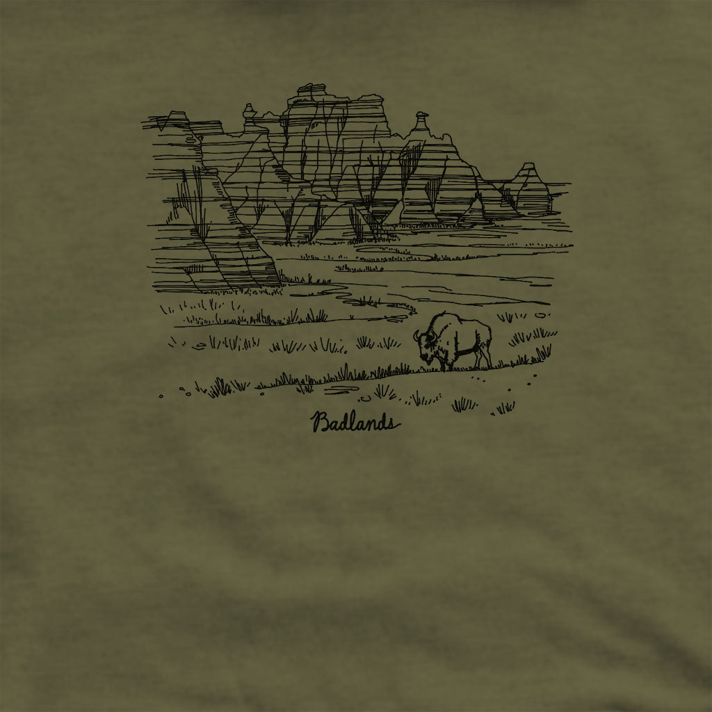 Badlands Line Drawing Crewneck Sweatshirt