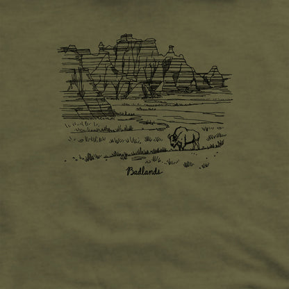 Badlands Line Drawing Crewneck Sweatshirt