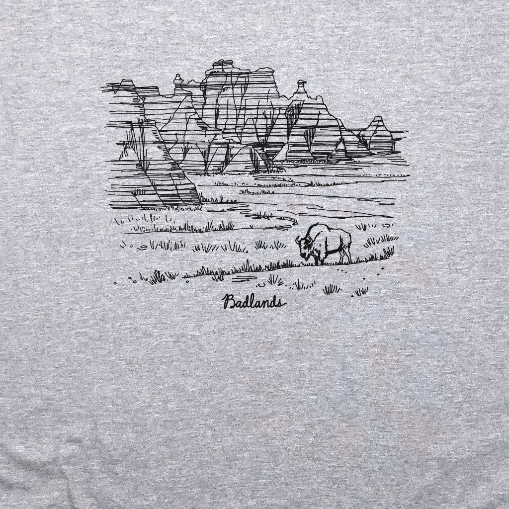 Badlands Line Drawing Crewneck Sweatshirt