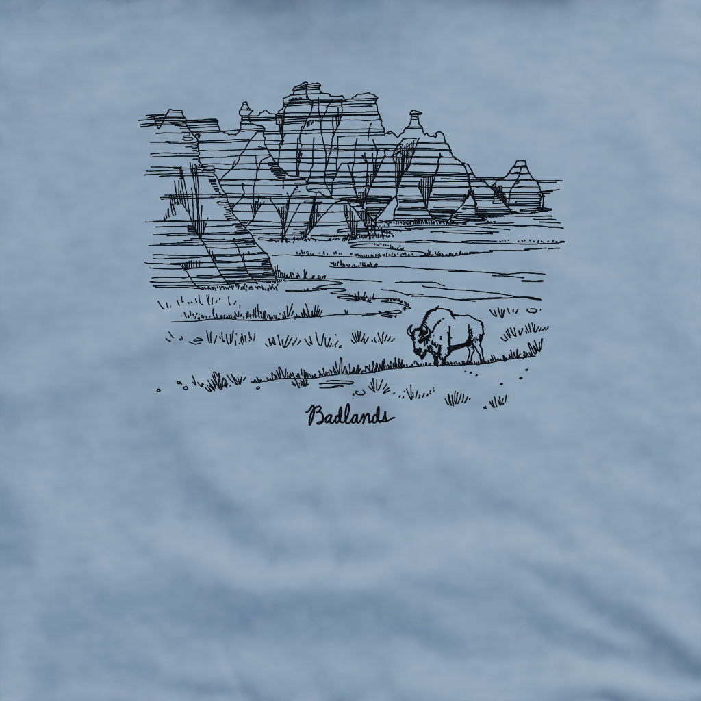 Badlands Line Drawing Crewneck Sweatshirt