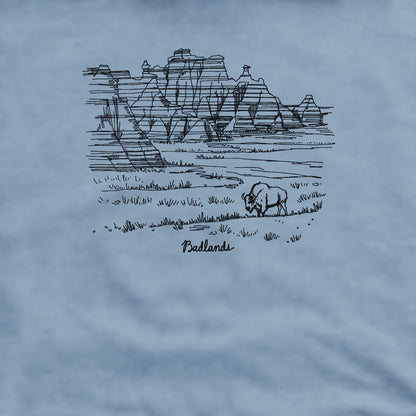 Badlands Line Drawing Crewneck Sweatshirt