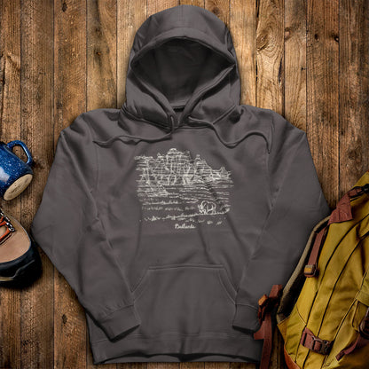 Badlands Line Drawing Hoodie
