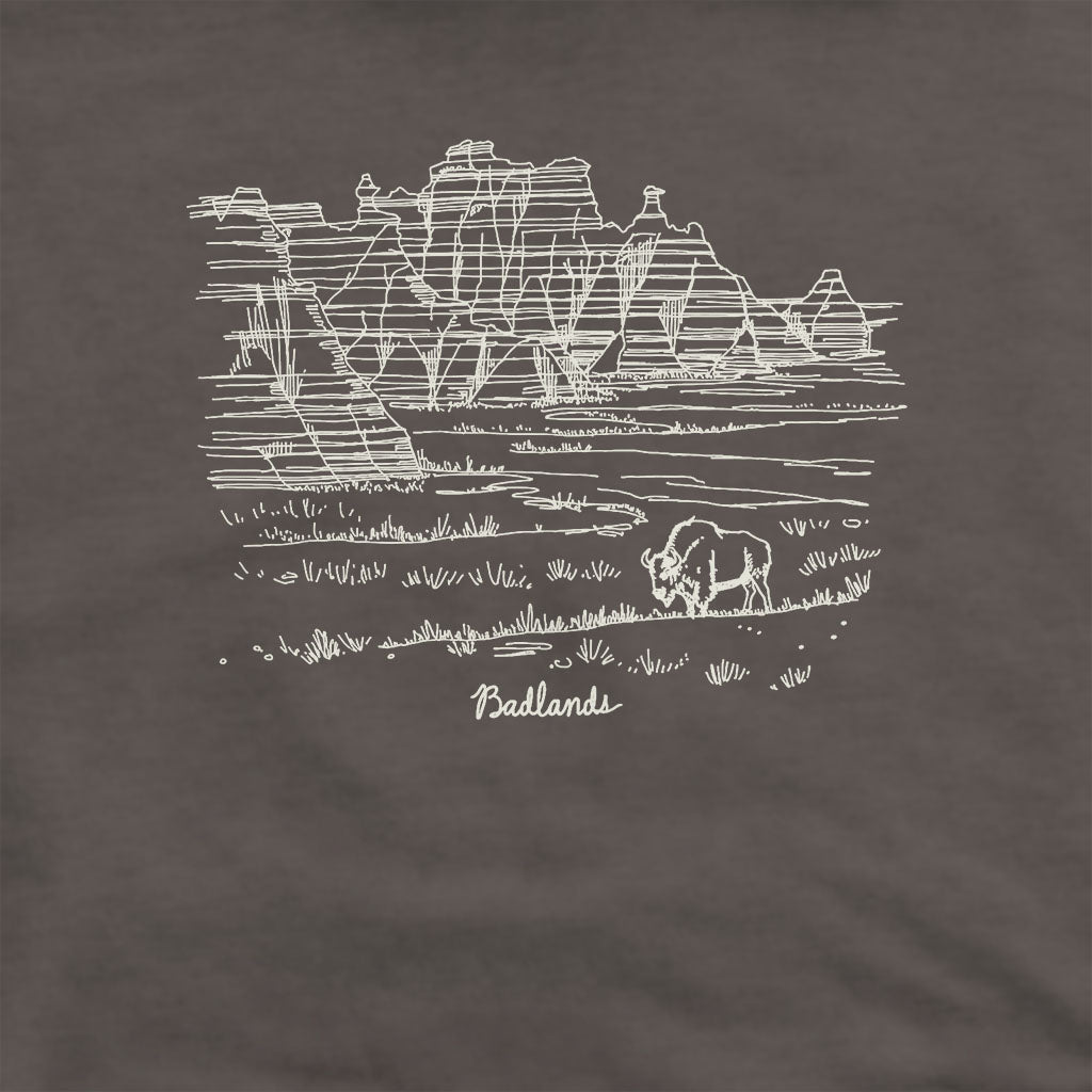 Badlands Line Drawing Hoodie