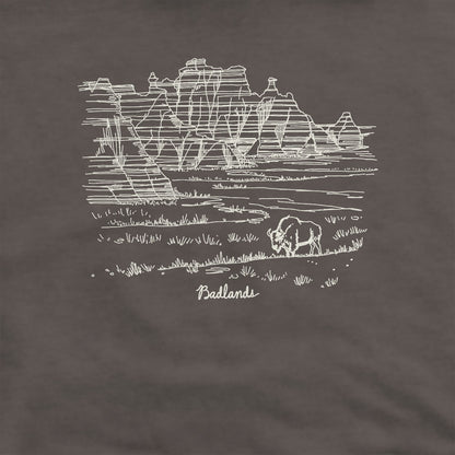 Badlands Line Drawing Hoodie