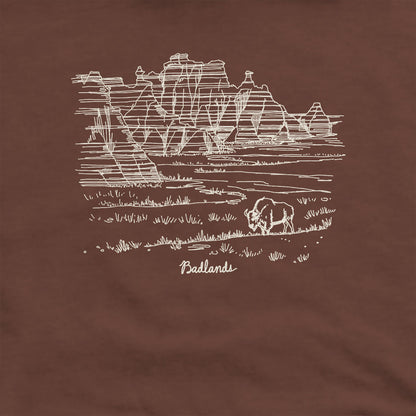 Badlands Line Drawing Hoodie