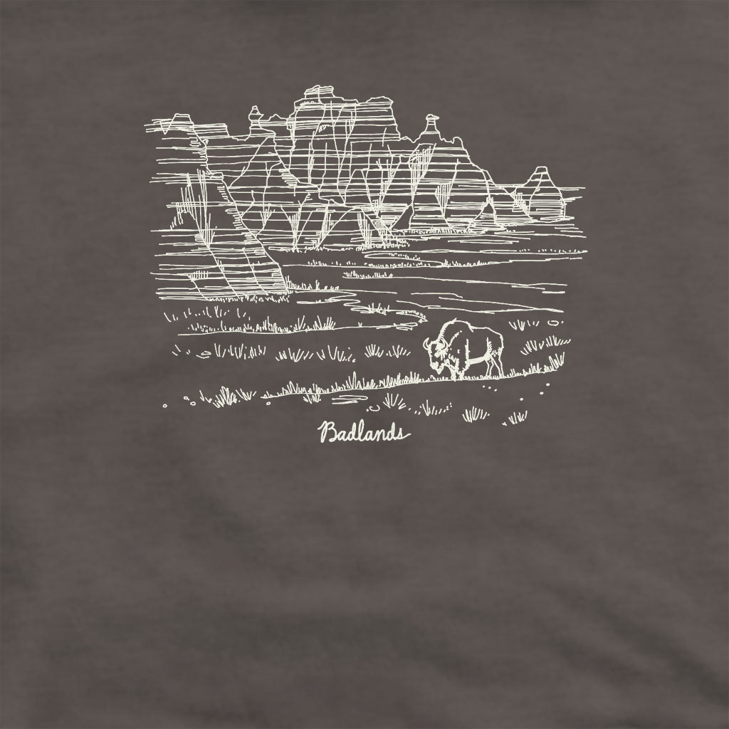 Badlands Line Drawing Crewneck Sweatshirt