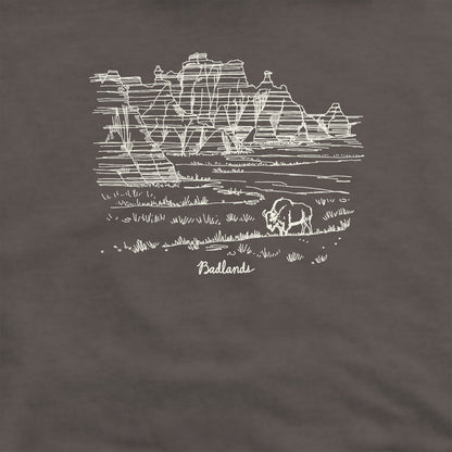 Badlands Line Drawing Crewneck Sweatshirt