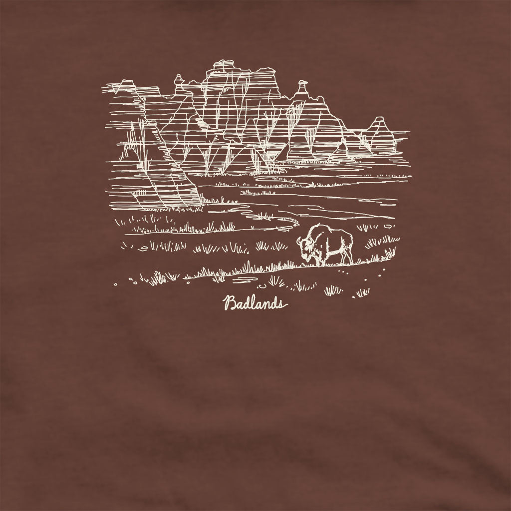Badlands Line Drawing Crewneck Sweatshirt