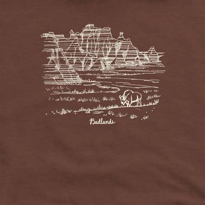 Badlands Line Drawing Crewneck Sweatshirt