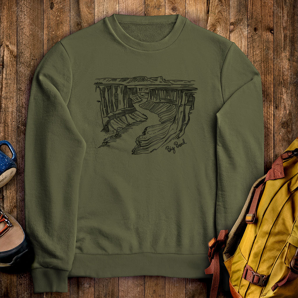Big Bend Line Drawing Crewneck Sweatshirt