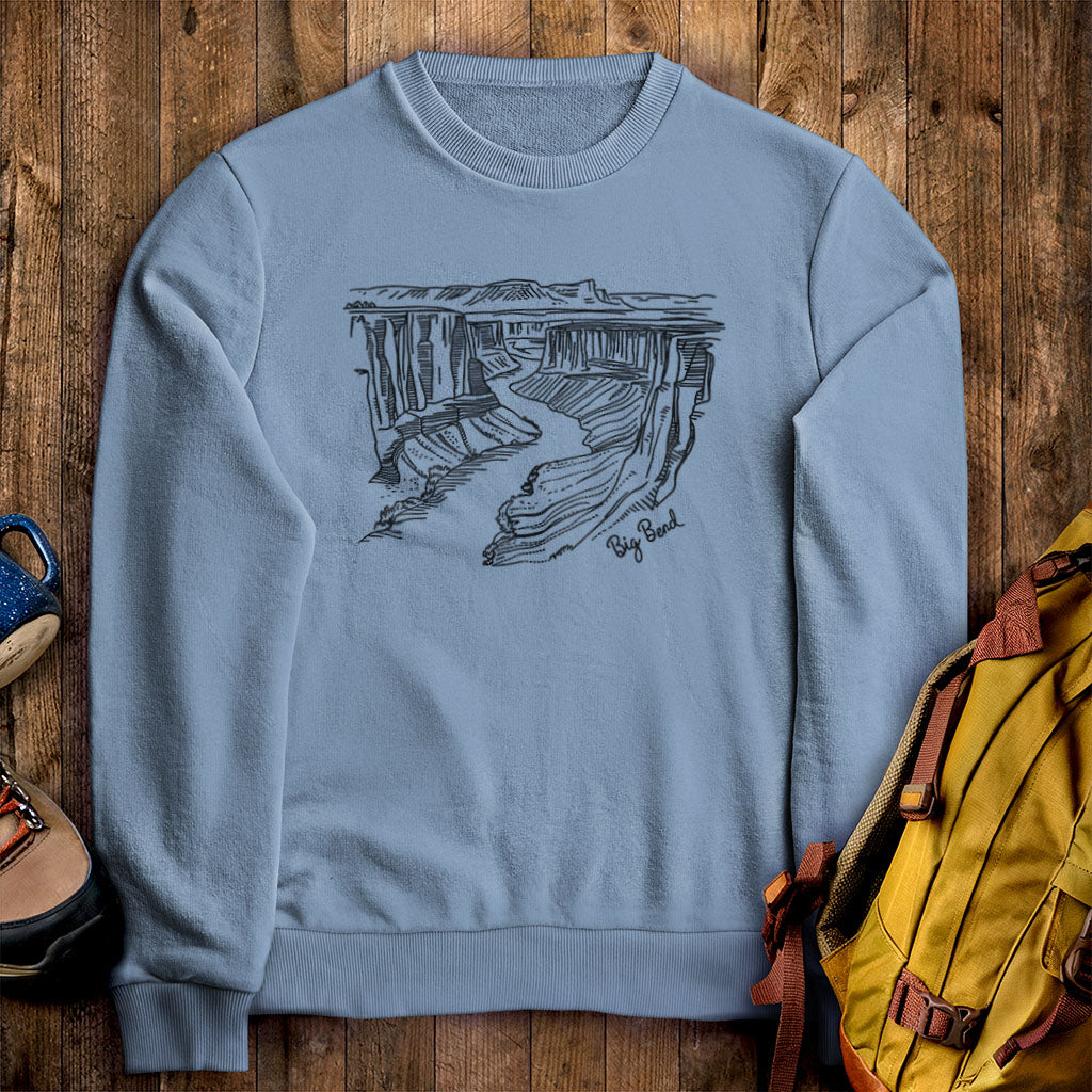 Big Bend Line Drawing Crewneck Sweatshirt