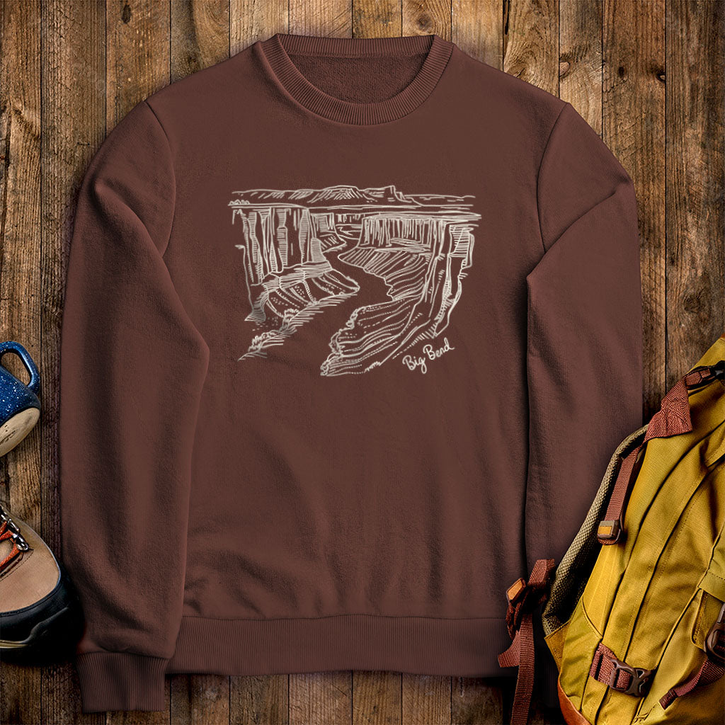 Big Bend Line Drawing Crewneck Sweatshirt