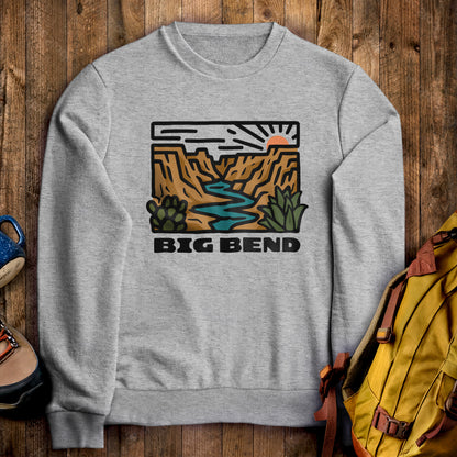Big Bend National Park Crewneck Sweatshirt Sport Grey Adventure and Outdoors Themed Sweatshirt