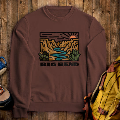 Big Bend National Park Crewneck Sweatshirt Cocoa Adventure and Outdoors Themed Sweatshirt