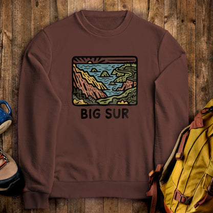 Big Sur State Park Crewneck Sweatshirt Cocoa Adventure and Outdoors Themed Sweatshirt