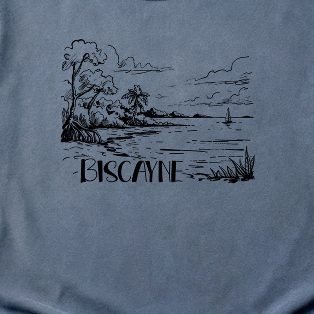 Biscayne National Park Line Drawing Cotton T-Shirt