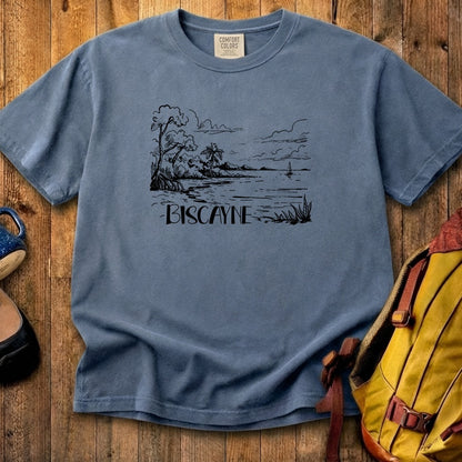 Biscayne National Park Line Drawing Cotton T-Shirt