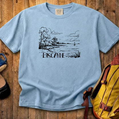 Biscayne National Park Line Drawing Cotton T-Shirt