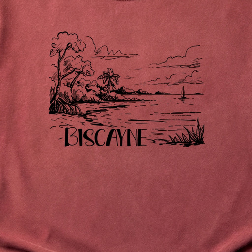 Biscayne National Park Line Drawing Cotton T-Shirt