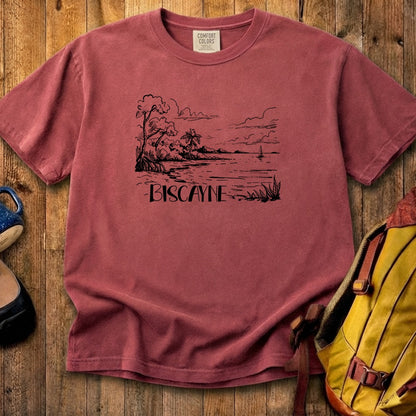 Biscayne National Park Line Drawing Cotton T-Shirt