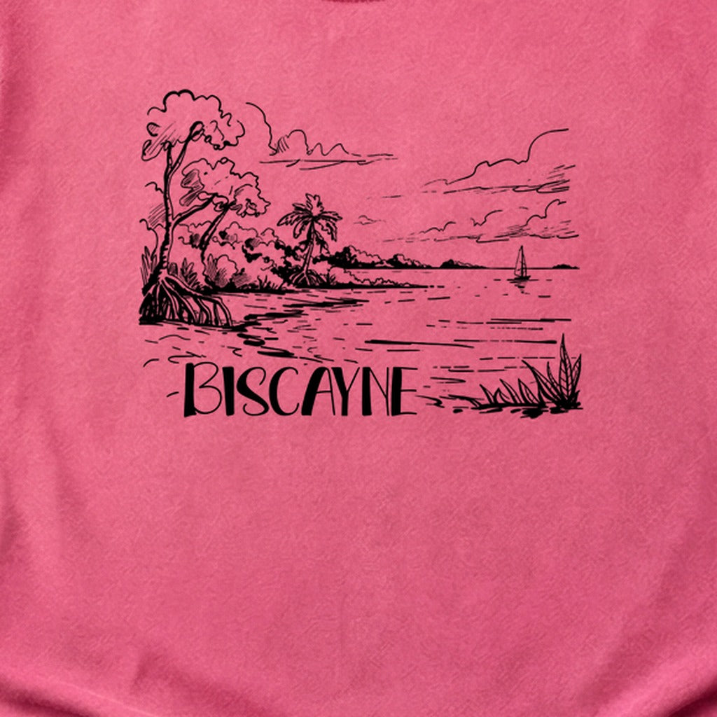Biscayne National Park Line Drawing Cotton T-Shirt