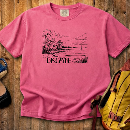 Biscayne National Park Line Drawing Cotton T-Shirt