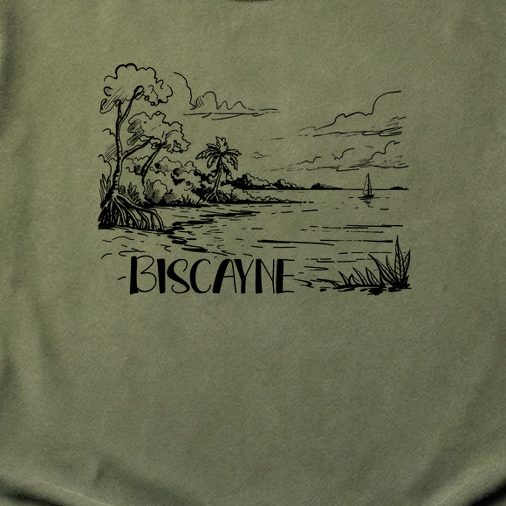 Biscayne National Park Line Drawing Cotton T-Shirt