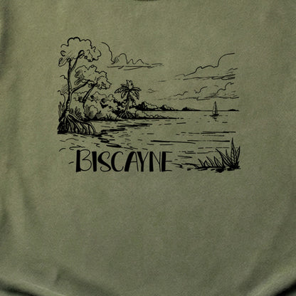 Biscayne National Park Line Drawing Cotton T-Shirt