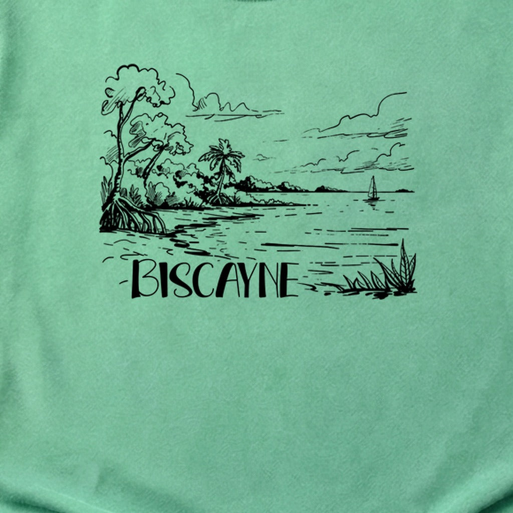 Biscayne National Park Line Drawing Cotton T-Shirt