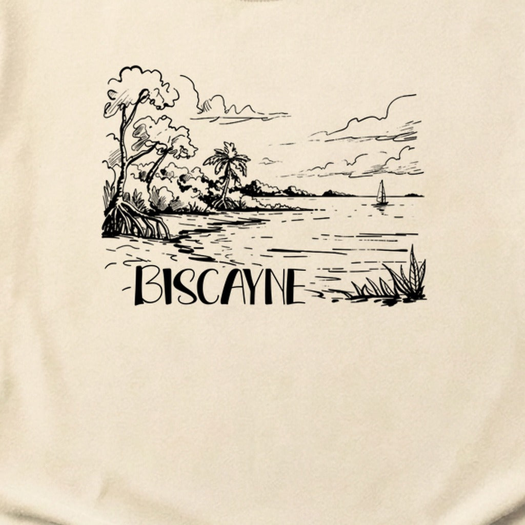 Biscayne National Park Line Drawing Cotton T-Shirt