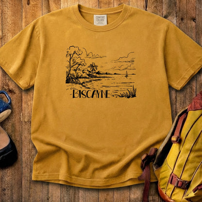 Biscayne National Park Line Drawing Cotton T-Shirt