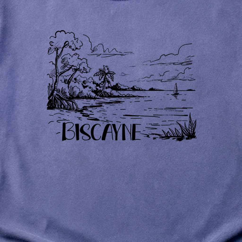 Biscayne National Park Line Drawing Cotton T-Shirt