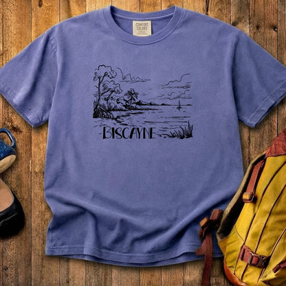 Biscayne National Park Line Drawing Cotton T-Shirt