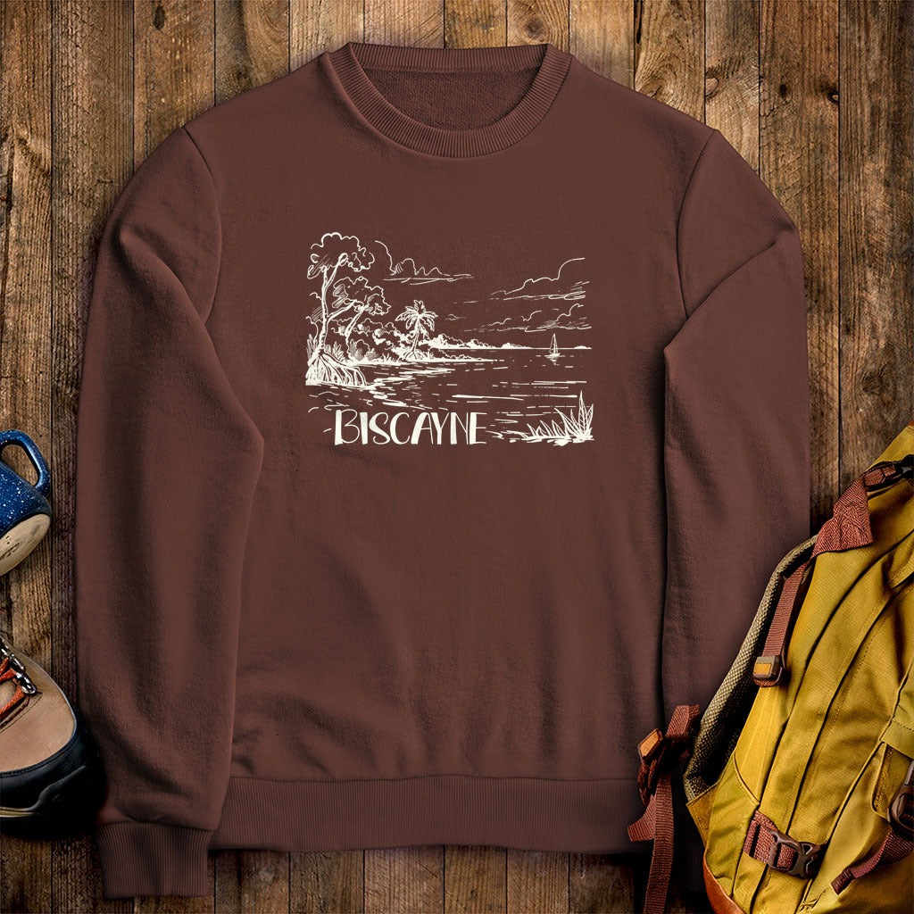 Biscayne National Park Line Drawing Crewneck Sweatshirt