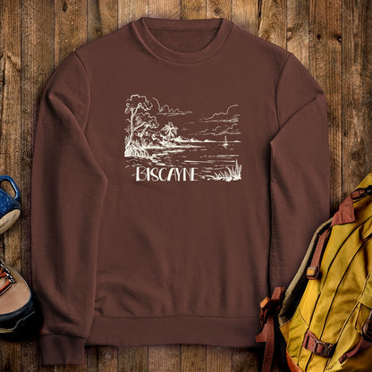Biscayne National Park Line Drawing Crewneck Sweatshirt
