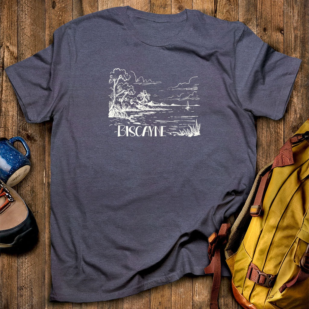 Biscayne National Park Line Drawing T-Shirt